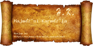 Hajmási Karméla névjegykártya